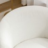 Chenille Fabric Swivel Accent Armchair Barrel Chair With Black Powder Coating Metal Ring,Ivory - 4 of 4