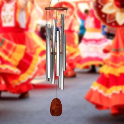 Woodstock Wind Chimes Signature Collection  Latin Trio Silver Wind Chime
