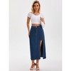 INSPIRE CHIC Women's Denim High Waist A-Line Thigh Split Midi Skirt - 3 of 4