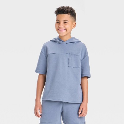 Boys' Knit Short Sleeve Hoodie Sweatshirt - art class™