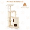 Costway Wooden Cat Tree 6-Level Cat Scratching Stand with 2-Story Cat Condo Modern Cat Furniture - 3 of 4