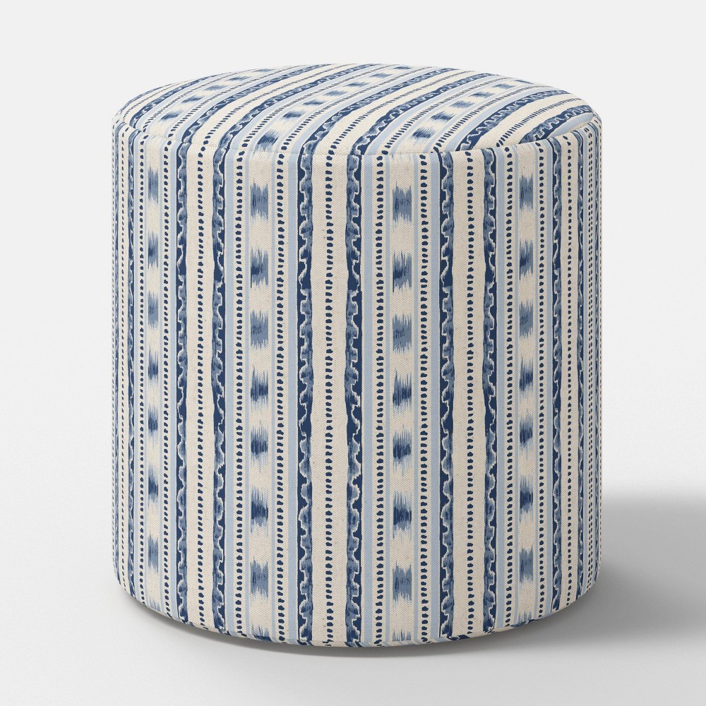 Tambor Ottoman Ikat Stripe Blue - Threshold™