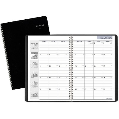 2026 AT-A-GLANCE DayMinder 8" x 12" Monthly Planner Faux Leather Cover Black (G470-00-26)