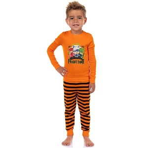 PJ Masks Toddler Boys Gekko Catboy Owlette Halloween Sleep Pajama Set Orange - 1 of 4