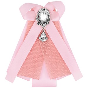 Elerevyo Women's Ribbon Rhinestone and Pearl Accessories Bow Tie - 1 of 4