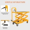 Hydraulic Lift Table, 500Lbs Capacity Lift Cart - 28.4" Height Manual Scissor Lift with Locking Wheels, Non-Slip Pad for Material Handling - 4 of 4