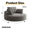 55" Fluffy Corduroy Chenille Foam Swivel Chair,Modern 360° Sleeper Lounge Seat for Living Room or Bedroom–The Pop Home - 4 of 4