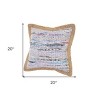 HomeRoots Set of Two 20" Aqua Ivory And Natural Striped Cotton And Jute Throw Pillows with Texture - 3 of 4