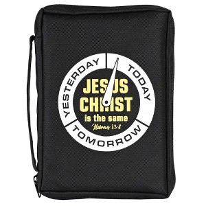 Dicksons Yesterday Today Tomorrow - Hebrews 13:8, Black/White 9.5 x 6.75 Inch Polyester Zipper Bible Case Cover - 1 of 3