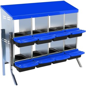 Chicken Nesting Boxes,Metal Chicken Laying Box with with Removable Trays and Roll Out Egg Collection for Chicken Coop,with Metal Bracket - 1 of 4