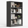 GlasFlength Decorative Bookshelf, Spacious Space and Adjustable Shelf, Open Bookshelves for Bedroom, Living Room, Home Office，Gray，33"*11.6"*48" - 3 of 4