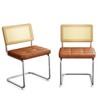 Okak Mid Century Breuer Designed Rattan Back Dining Chairs for Kitchen Dining Room,Faux Leather Upholstered Seating Dining Chair Set - 2 of 4