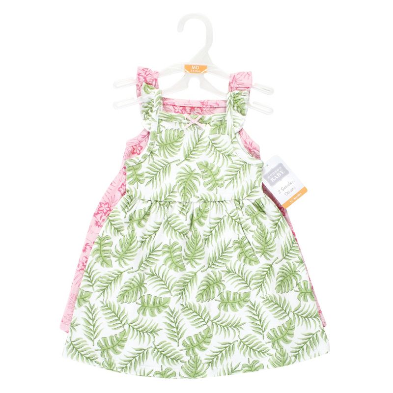 Hudson Baby Baby Girls Cotton Dresses, Palm Leaf, 2 of 5