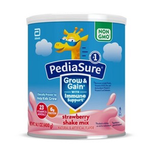 PediaSure Grow & Gain Non-GMO Shake Mix Strawberry Powder - 14.1oz - 1 of 4