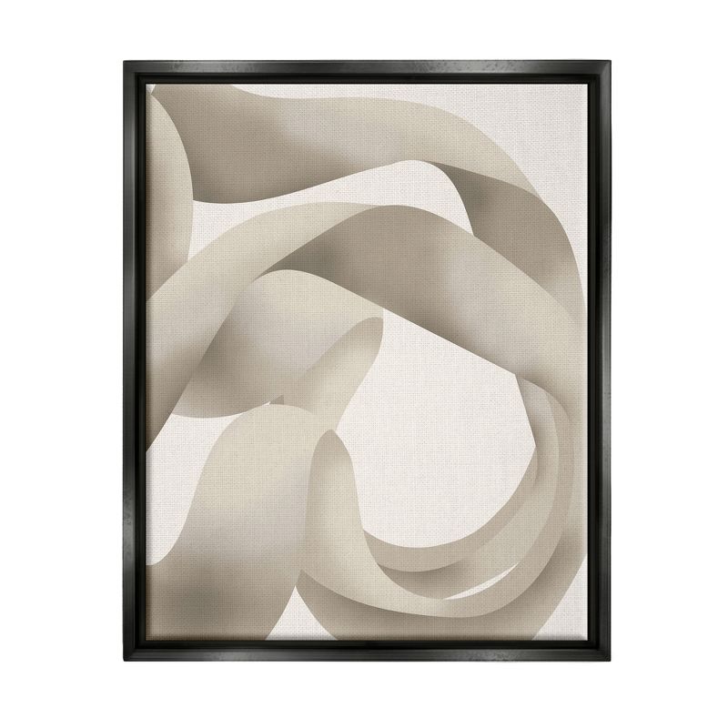 Stupell Industries Contemporary White Swirling Shape Framed Canvas, 1 of 7