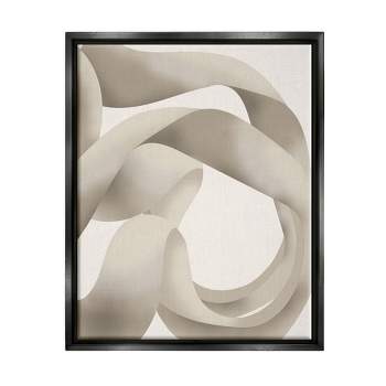 Stupell Industries Contemporary White Swirling Shape Framed Canvas