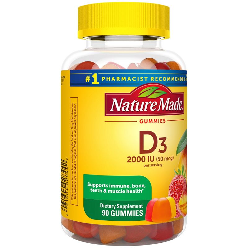 Nature Made Vitamin D3 2000 IU (50 mcg), for Bone Health and Immune Support Vitamin Gummies, 5 of 12