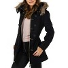 Alpine Swiss Duffy Womens Wool Coat Fur Trim Hooded Parka Jacket - 4 of 4