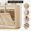 20 Gallon Tilt Out Trash Cabinet, Modern Hidden Freestanding Garbage Can & Laundry Hamper Pet Proof Cabinet for Kitchen, Dining & Living Room - 4 of 4