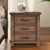 Dexmalle Rustic 3-Drawer Wood Nightstand for Bedroom,Brown - 3 of 4