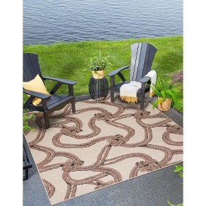 Unique Loom Outdoor Coastal Collection Area Rug - Seaknot (' " x ' "  ) - 1 of 4
