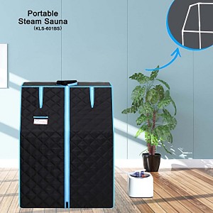 Half Body Steam Sauna Tent with PVC Pipe Connector Fast Heating with FCC Certification for Home Personal Relaxation Black - 1 of 4