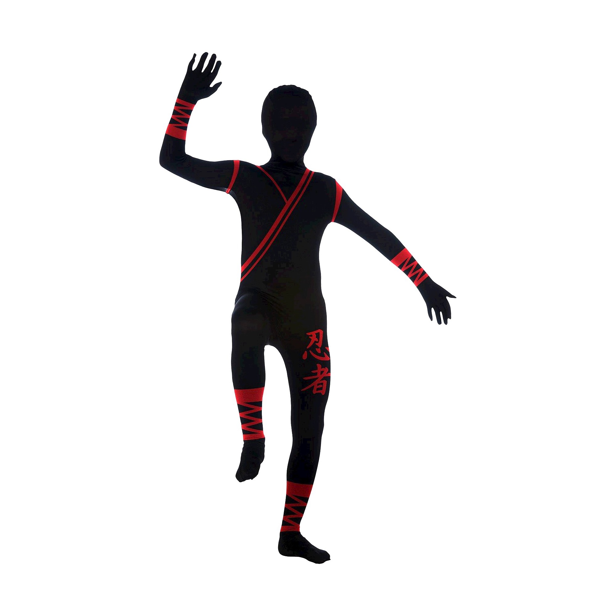 Halloween Kid's Ninja Skin Suit Costume - L(12-14), Adult Unisex, Size: Large (12-14), Black/Red
