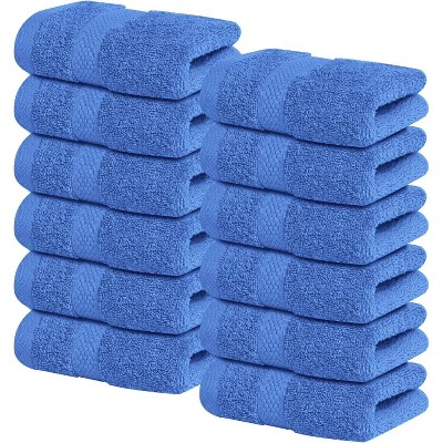 12-Pack Luxury Wash Cloths for Showering, 100% Cotton Soft and Absorbent Face Tow