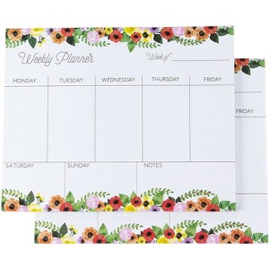 Paper Junkie Weekly Planner Pads - Pack of 2, Perfect for to Do Lists, Appointments, 52 Sheets Each, Floral Designs, 8 x 10 inches - 1 of 4