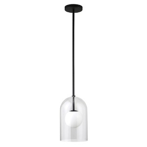 Hudson and Canal 8" Wide Double Layer Pendant with Glass Shade - 1 of 4