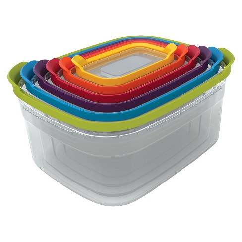 Tupperware Stacking Square Storage Set - Holiday Set - Dishwasher Safe &  BPA Free - (6 Clear Containers + 6 Colored Lids)