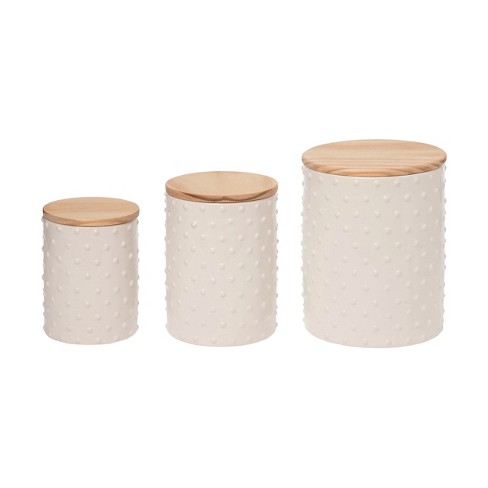 canisters set of 3 white for