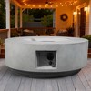 30" Propane Gas Fire Pit Table, 50000 BTU Round Concrete Fire Pit for Outside Patio Deck Garden Backyard- Light Gray - 3 of 4