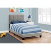 Monarch Specialties Bed, Twin Size, Upholstered, Bedroom, Frame Only, Youth, Teen, Juvenile, Grey Linen Look, Transitional - 2 of 4