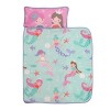 Everything Kids Pink and Aqua Mermaid Toddler Nap Mat with Pillow and Blanket - 2 of 4