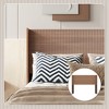 DOMETOUR Wooden integral headboard, modern farmhouse, Bohemian, convex groove board, wing-back design (Golden Oak, Queen) - 3 of 4