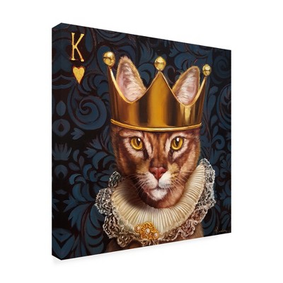 Trademark Fine Art -Lucia Heffernan 'King of Hearts Cat' Canvas Art