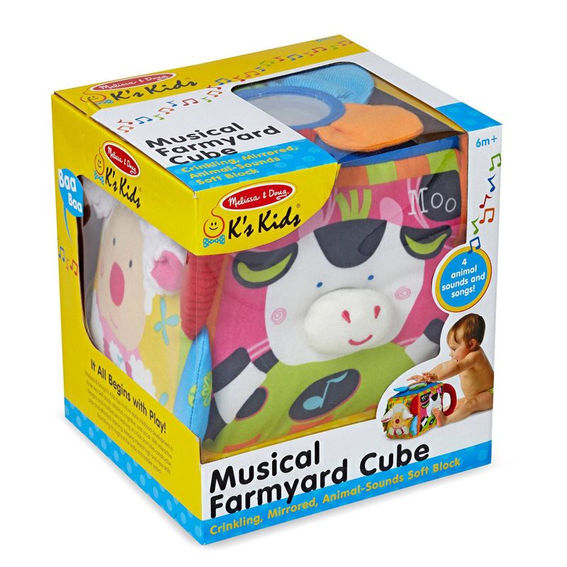 Melissa &#38; Doug K&#39;s Kids Musical Farmyard Cube Educational Baby Toy, 4 of 11