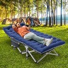 Sportneer Folding Camping Cot W/Mat for Adults, Heavy Duty Outdoor Bed with Carry Bag,1200 D Layer Oxford Travel Camp Cots - 2 of 4