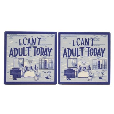 Tabletop 3.75" I Can's Adult Today Coasters Absorbent Cork Backed Primitives By Kathy  -  Coasters