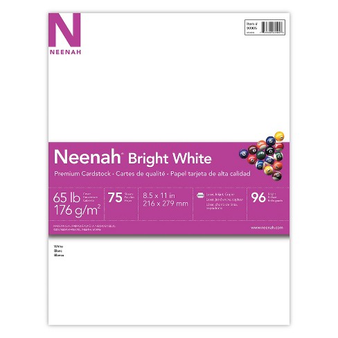 Neenah Bright White Cardstock 8 5 X 11 65lb 176 Gsm 75 Sheets