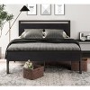 Full Size Metal Platform Bed Frame with Wooden Headboard and Footboard, Mattress Foundation, No Box Spring Needed - 3 of 4