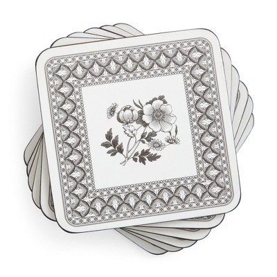Pimpernel Heritage Collection Coasters, Set of 6 | Cork Backed Board, Heat and Stain Resistant, Drinks Coaster, Measures 4” x 4”