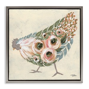 Stupell Industries Vintage Chicken with Floral Body, 18" x 18" - 1 of 4