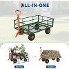 Steel Garden Cart with 10" Wheels, Heavy Duty Utility Wagon Cart with Removable Sides & 180° Rotating Handle for Garden, Lawn, Farm - 4 of 4