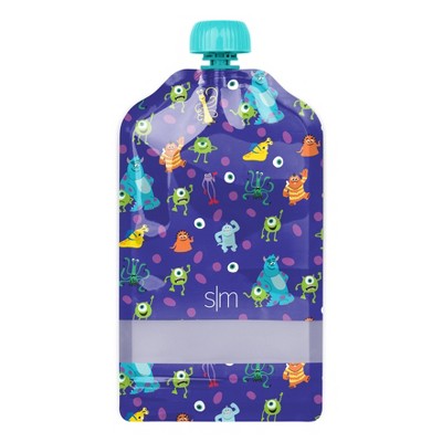 Pixar  Kids Food Pouches - Simple Modern: Reusable & Refillable Off-White Storage Bags, 5oz Capacity