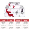 Christmas Sheet Set, 85gsm Brushed Polyester with Deer Digital Print, 16 in Deep Pocket Fitted Sheet Winter Holiday Sheets Set - 2 of 4
