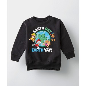 Boys' - Paw Patrol - Earth Day Yay Graphic Long Sleeve Fleece Sweatshirt - 1 of 4