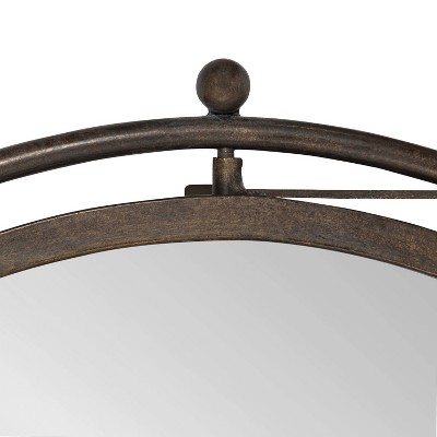 Elegant Silver Round Swivel Vanity Mirror with Rustic Charm