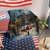 Lomsoe Vintage Christmas Santa Claus and Animals Story Flannel Blanket - All Seasons Soft and Warm Throw Blanket for Napping, Camping, Travel, Office - 2 of 4